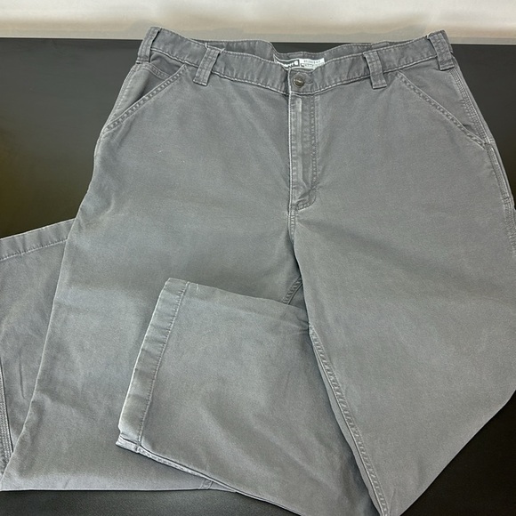 Carhartt Gray Rugged Flex Relaxed Fit Canvas Work Pant 40X30 BN2291-M 6 pockets - Picture 16 of 16